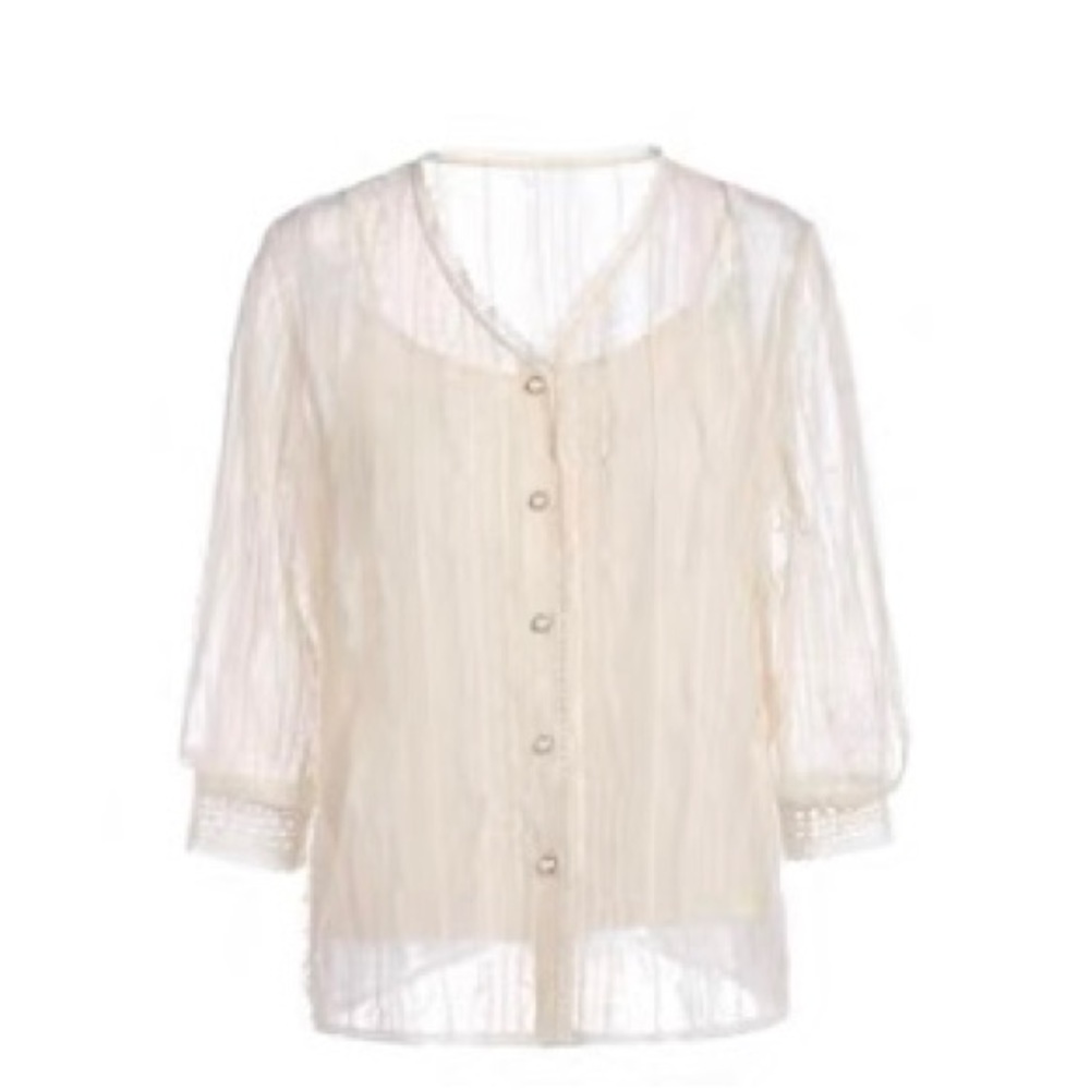 Lace-trim shirt